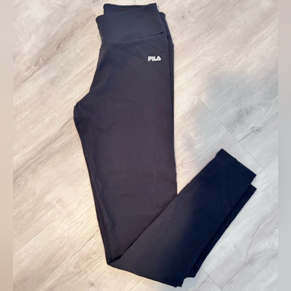 FILA black athletic leggings, size M.